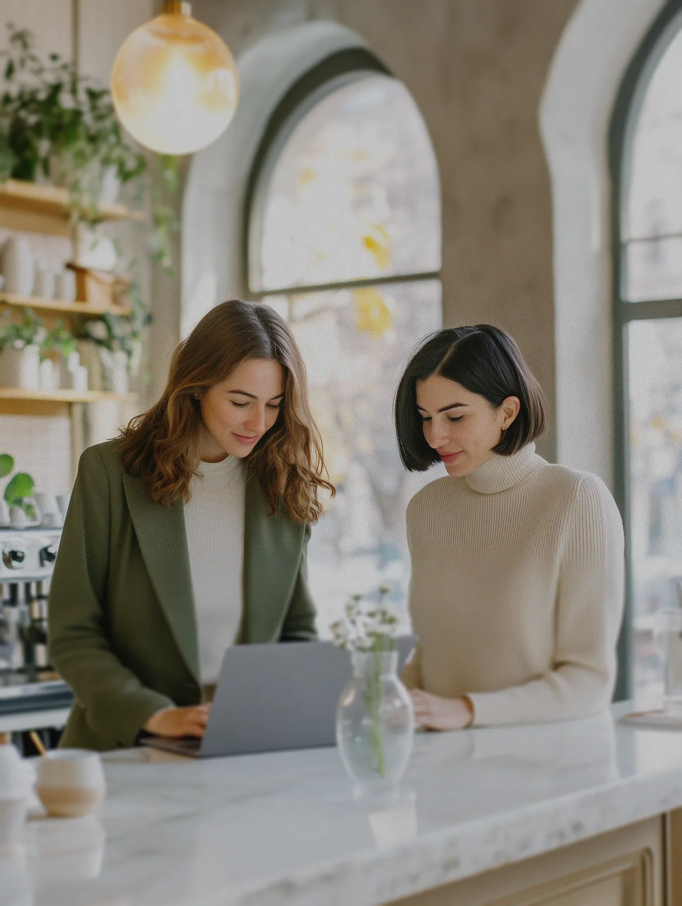 A customer working focused at their desk