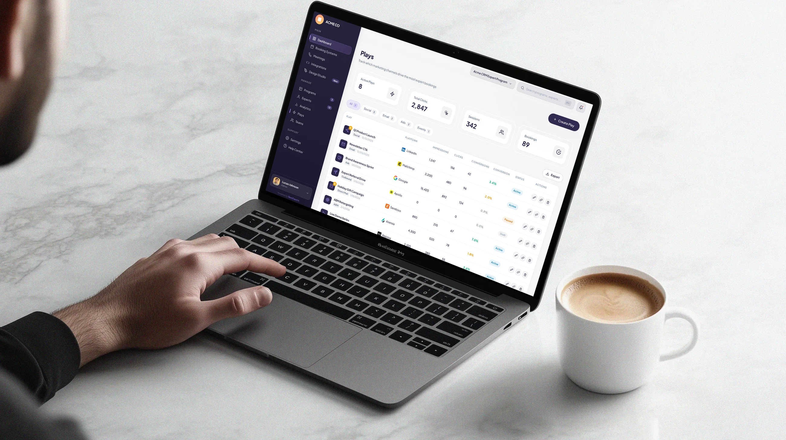 Chrome extension — curate deal-specific experts and generate booking links from your CRM